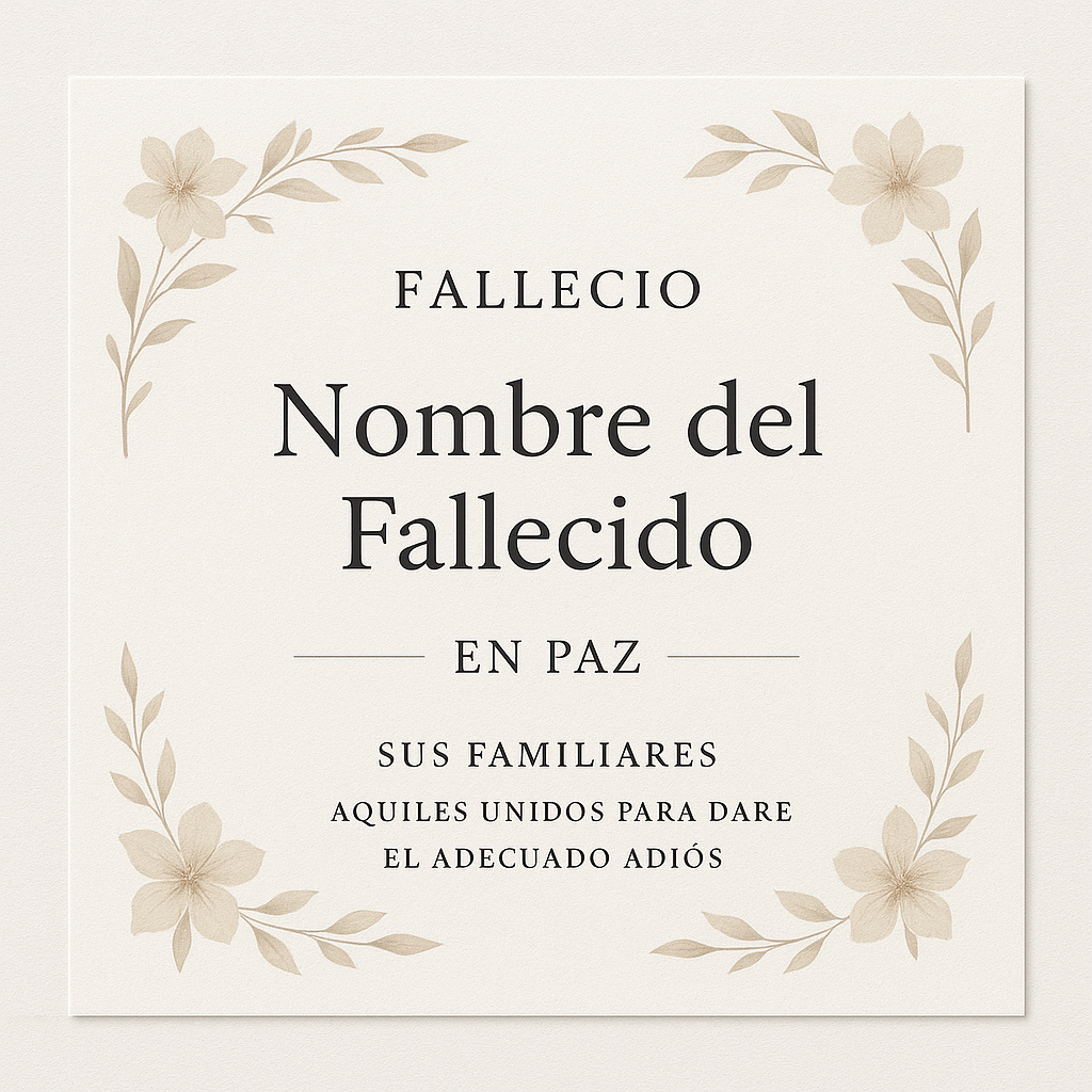 Guía para organizar esquelas en funerales simbólicos