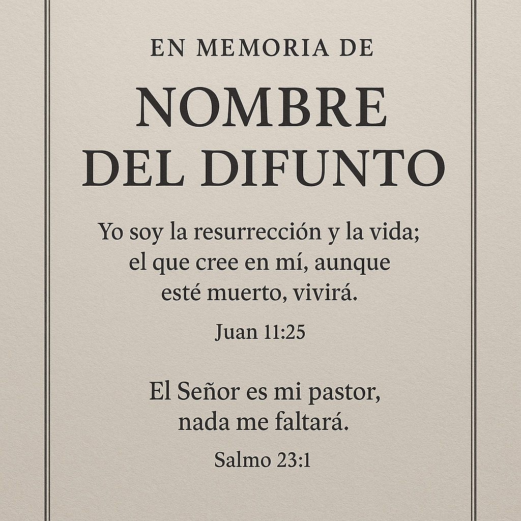 Redacción de esquelas: Incorporando frases bíblicas y religiosas