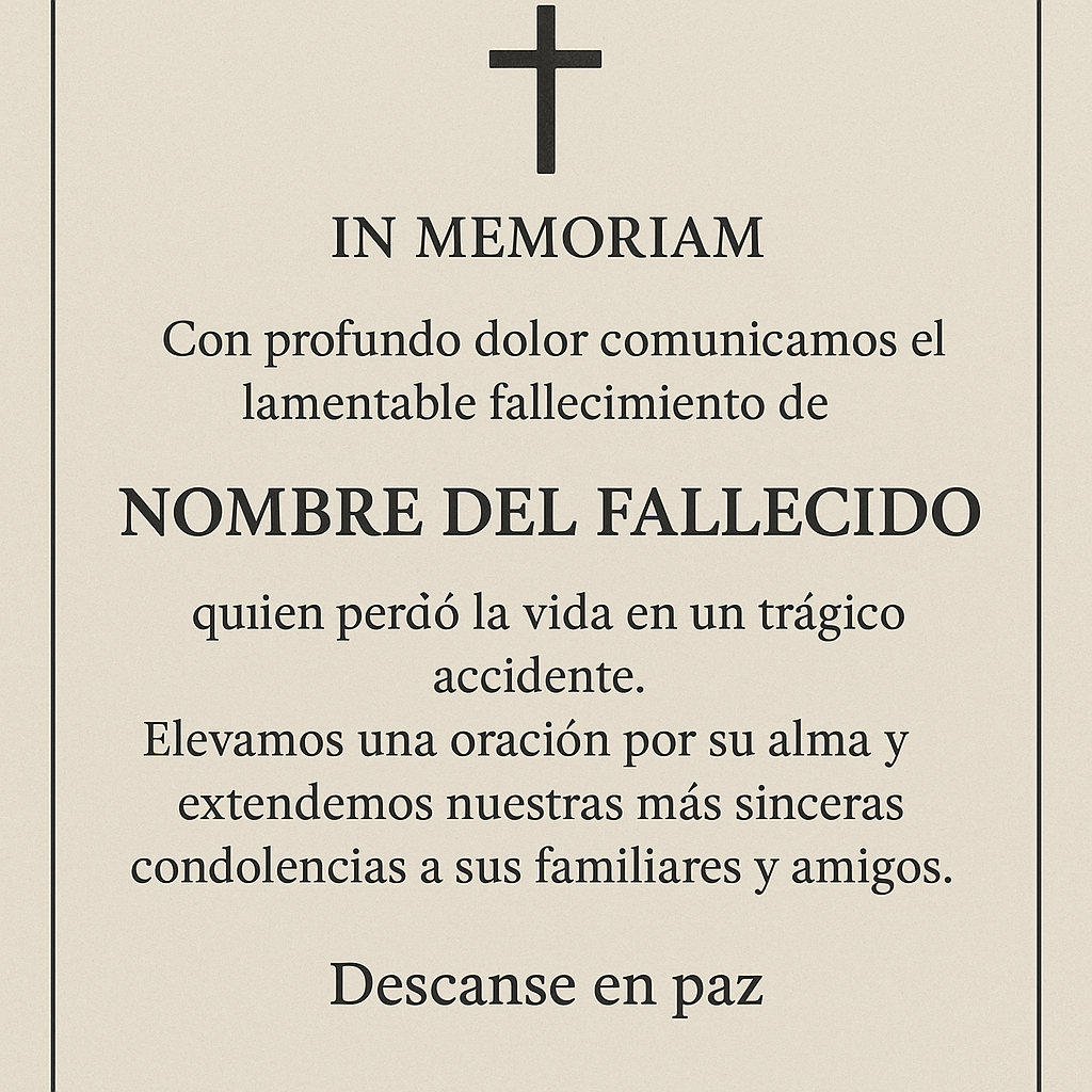 Guía sobre Esquelas para Fallecidos en Accidente: Claves y Consideraciones