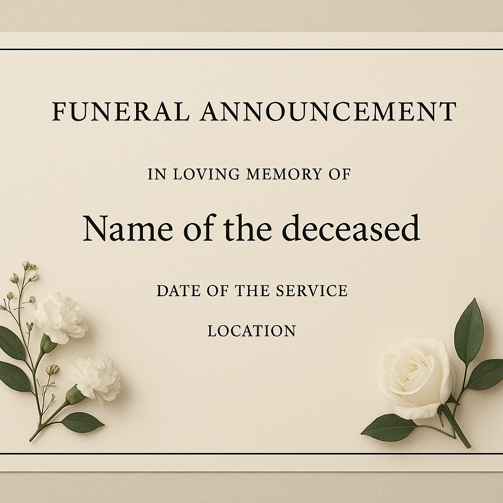 Incluir datos de funeral en la esquela: todo lo que necesitas saber