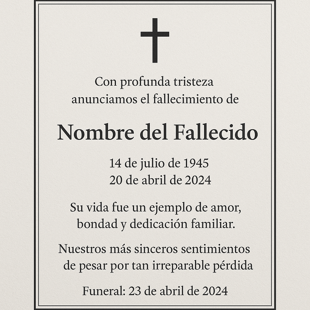 Redacción de esquelas para personas sin familiares cercanos